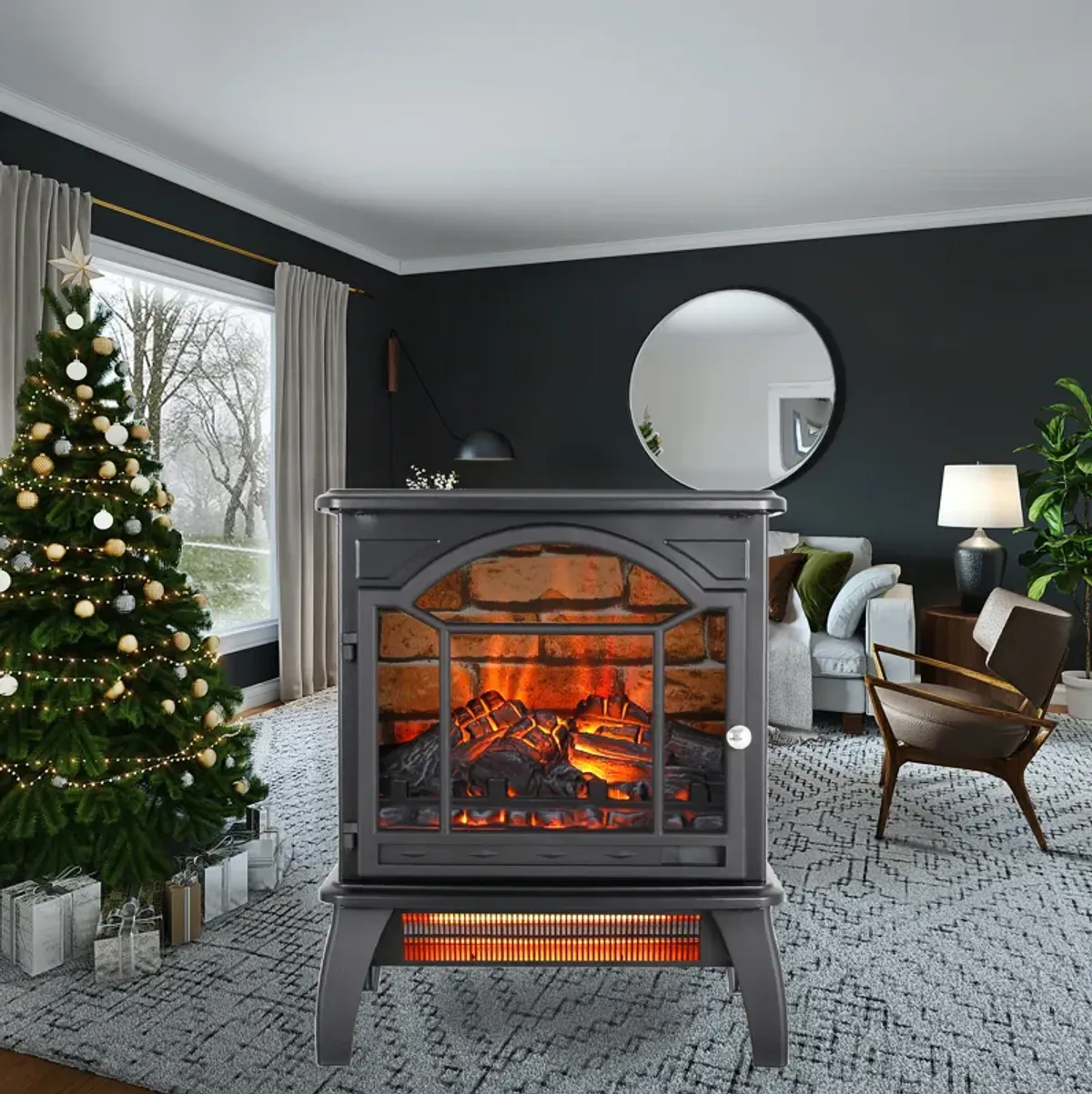 Streamdale 18 Inch 3D Infrared Electric Stove With Remote Control