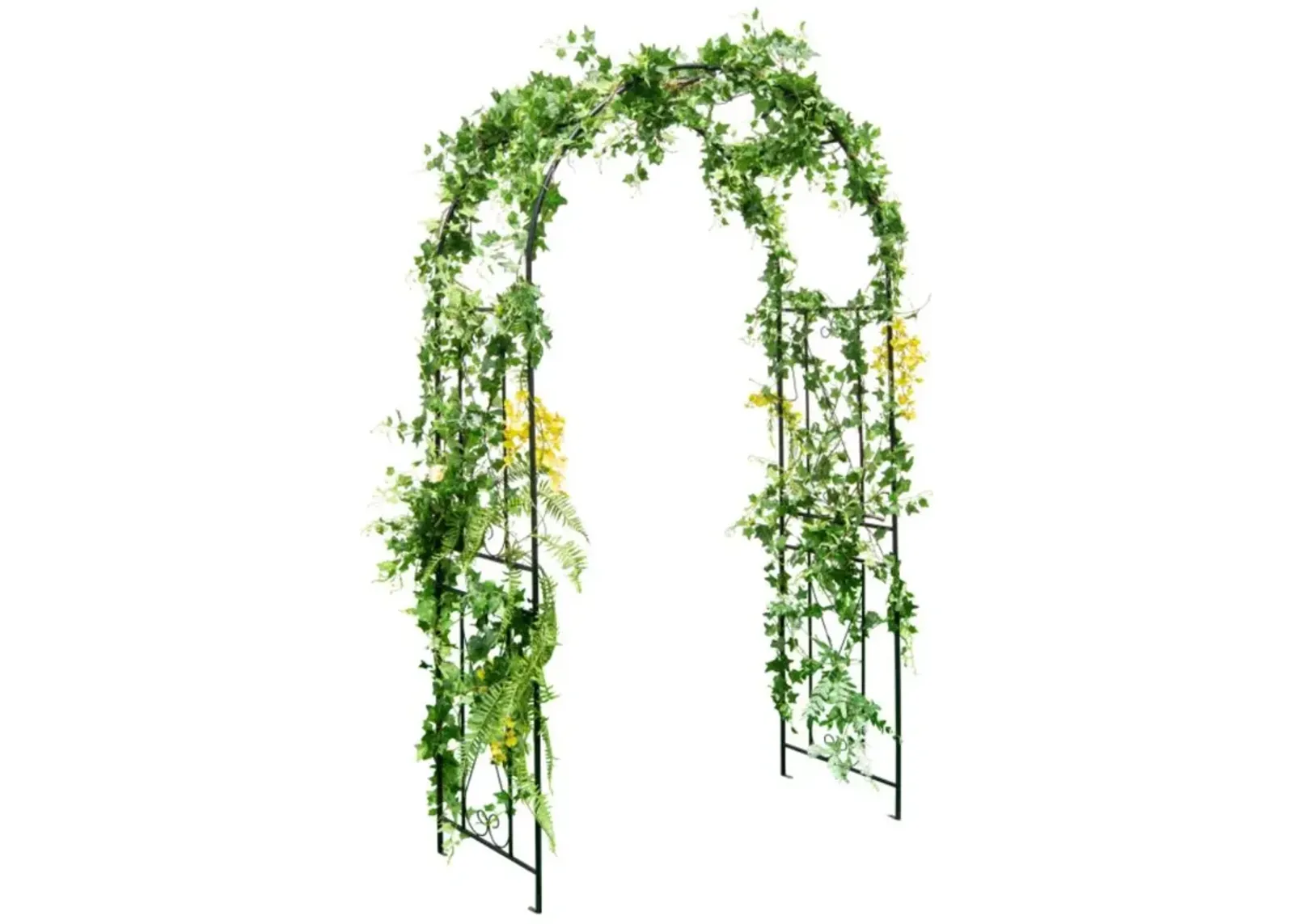 Hivvago Garden Arch Arbor Trellis Patio Plant Stand Rack Archway-Black