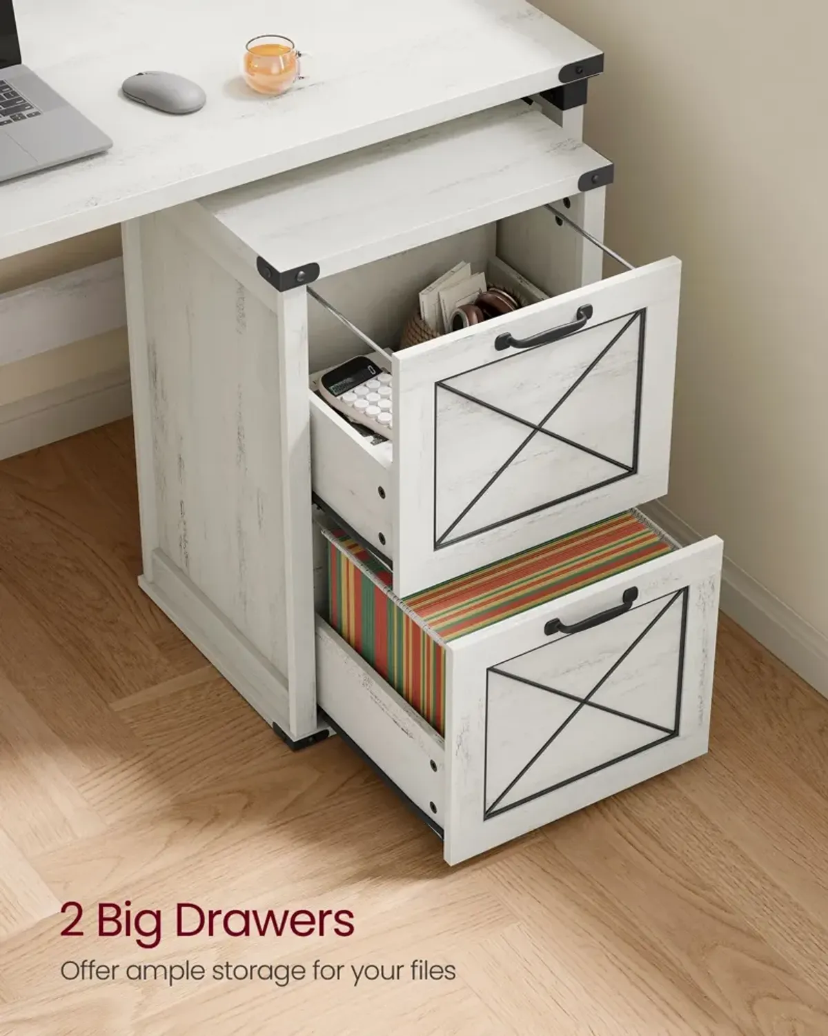 2-Drawer File Cabinet Space-Saving Storage for Home or Office Organization