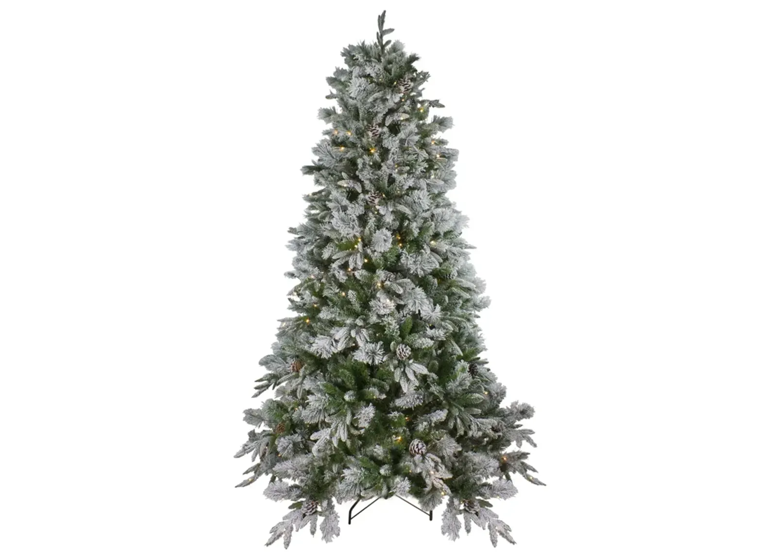 9' Pre-Lit Flocked Rosemary Emerald Angel Pine Artificial Christmas Tree - Clear LED Lights