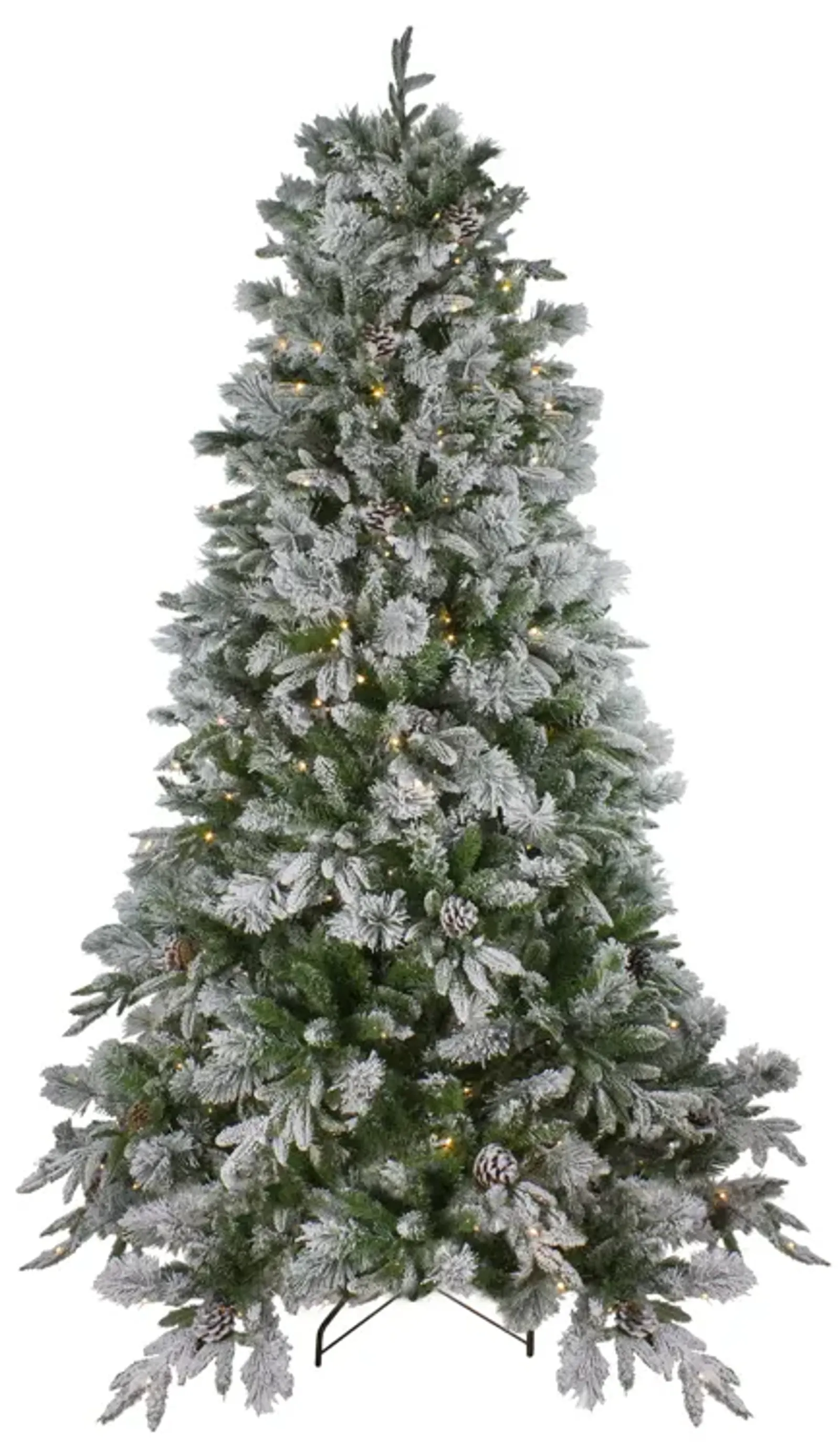 9' Pre-Lit Flocked Rosemary Emerald Angel Pine Artificial Christmas Tree - Clear LED Lights