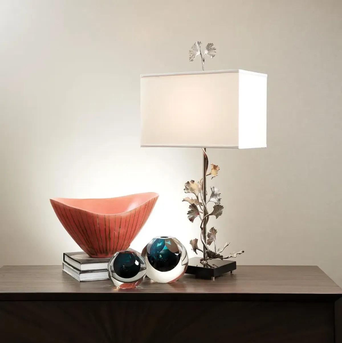 Ginkgo Silver Table Lamp