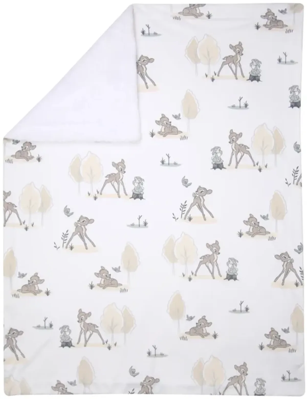 Lambs & Ivy Disney Baby Bambi & Thumper White Minky/Fleece Deer Baby Blanket