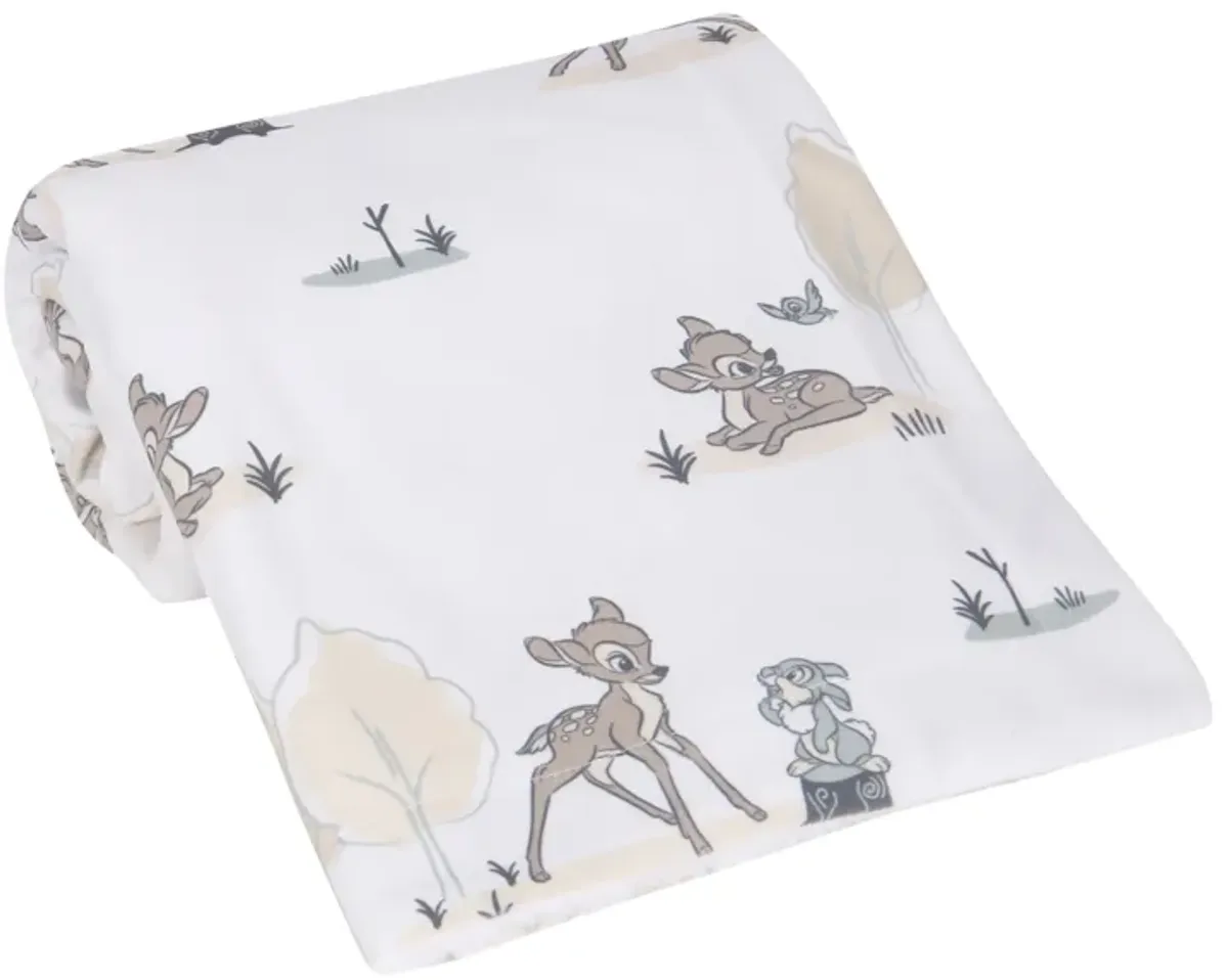 Lambs & Ivy Disney Baby Bambi & Thumper White Minky/Fleece Deer Baby Blanket