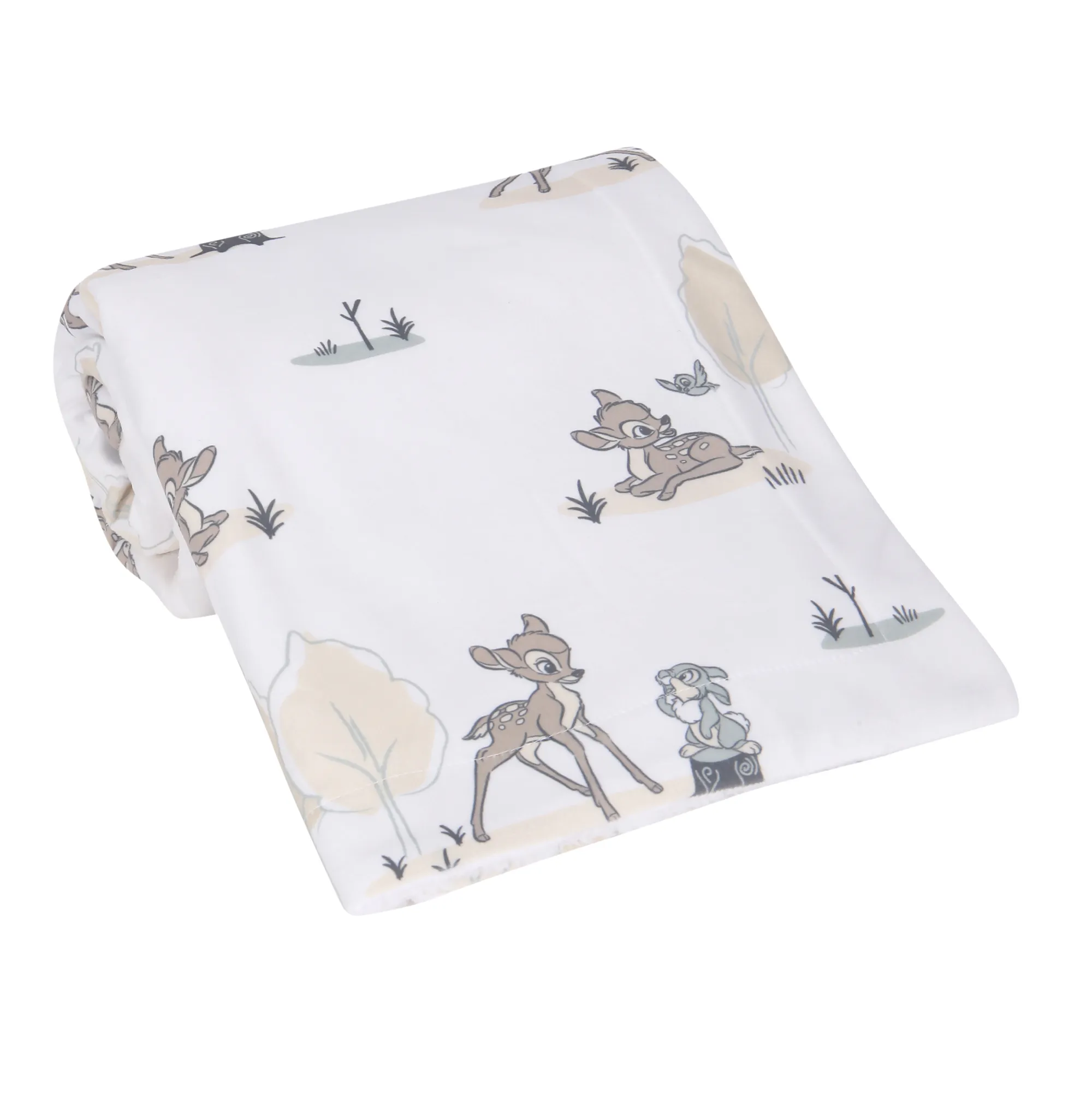 Lambs & Ivy Disney Baby Bambi & Thumper White Minky/Fleece Deer Baby Blanket