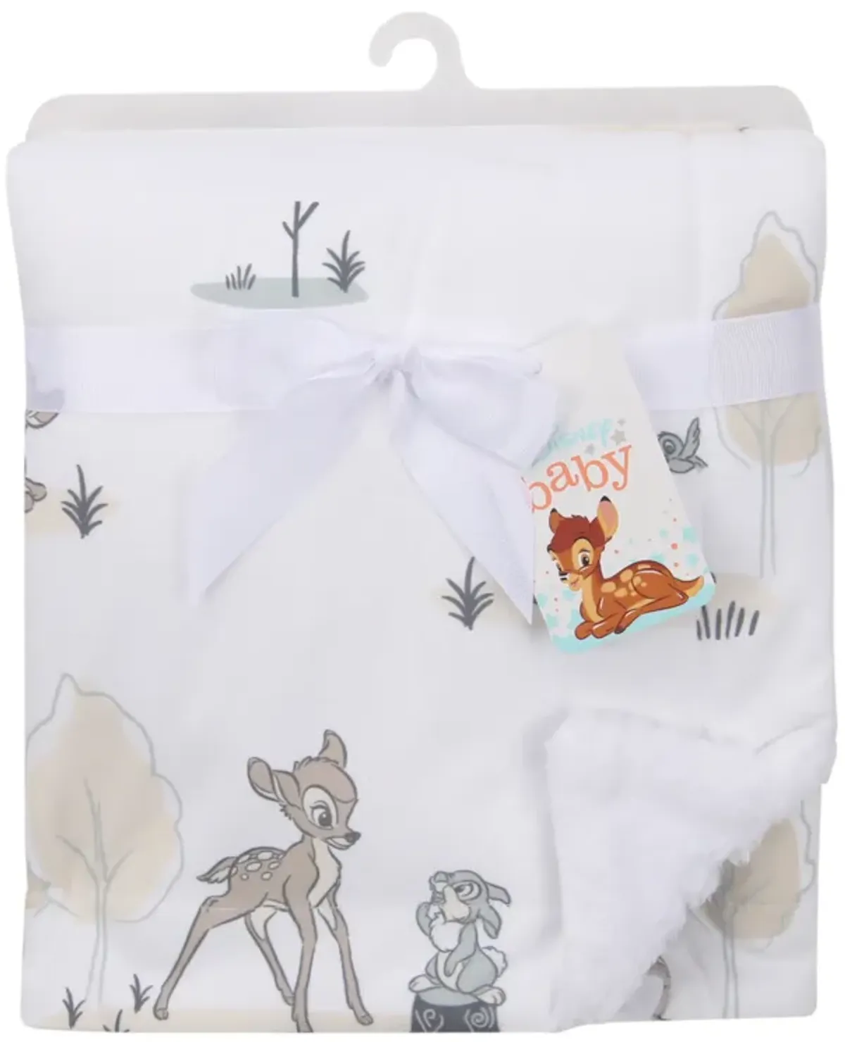 Lambs & Ivy Disney Baby Bambi & Thumper White Minky/Fleece Deer Baby Blanket