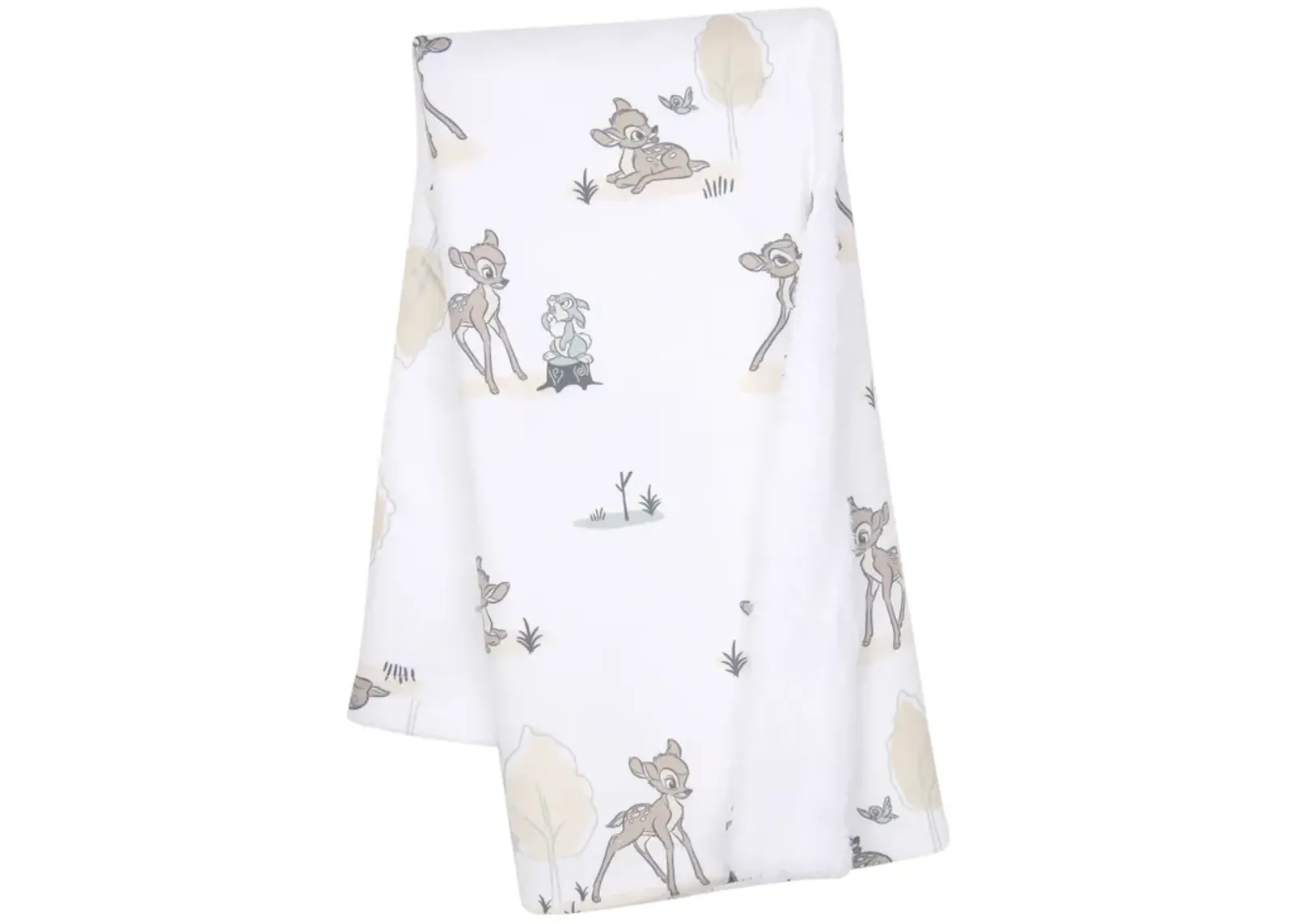 Lambs & Ivy Disney Baby Bambi & Thumper White Minky/Fleece Deer Baby Blanket