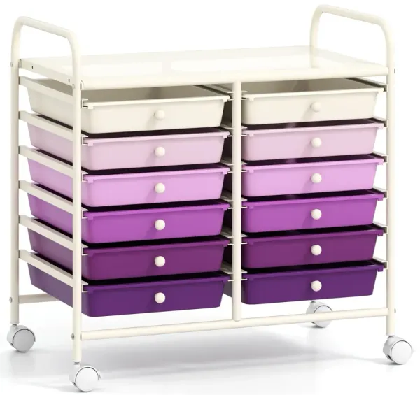 Heavy-Duty Rolling Cart with 12 Drawers – Ideal for Craft & Office Use