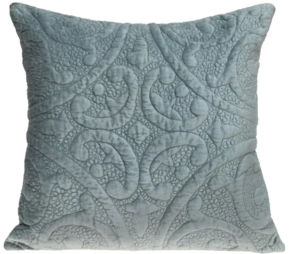 20" Gray / Sea Foam Transitional Quilted Throw Pillow