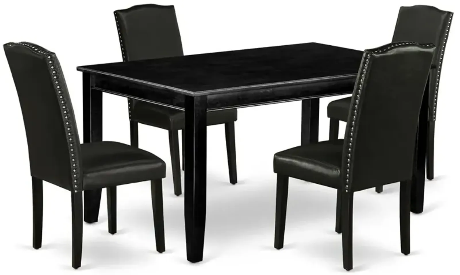 East West Furniture Dining Room Set Black, DUEN5-BLK-69