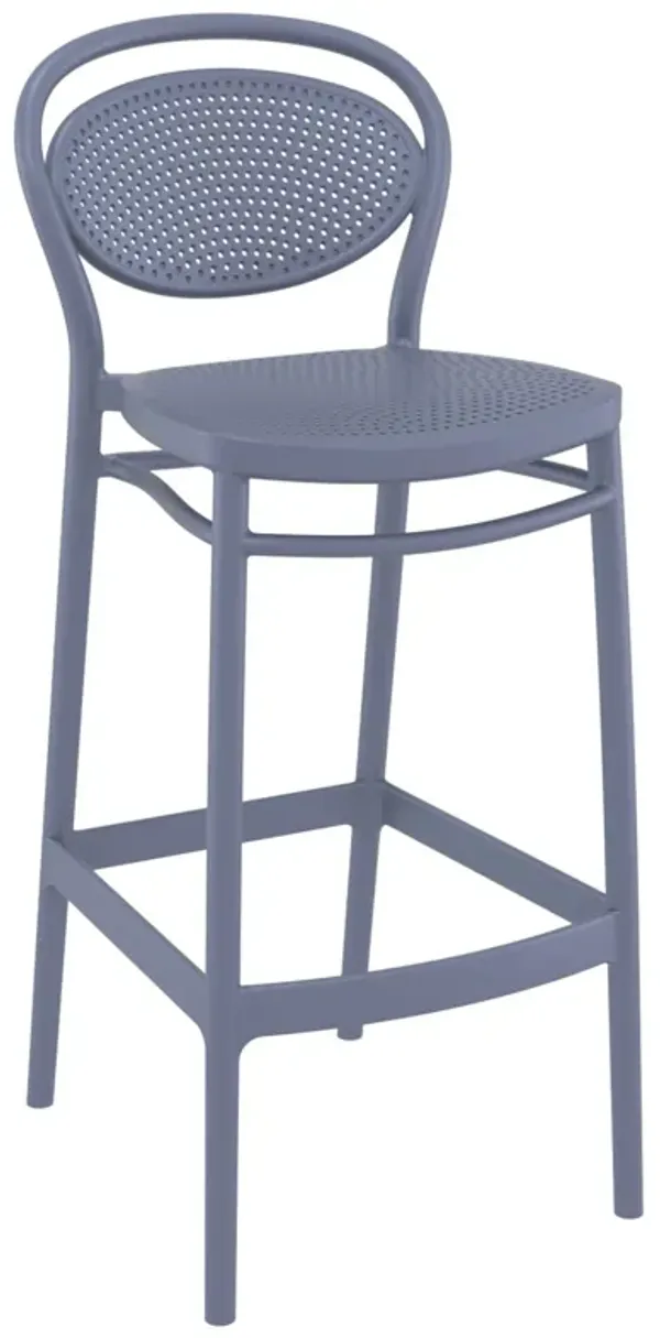 41.75" White Outdoor Patio Bar Stool
