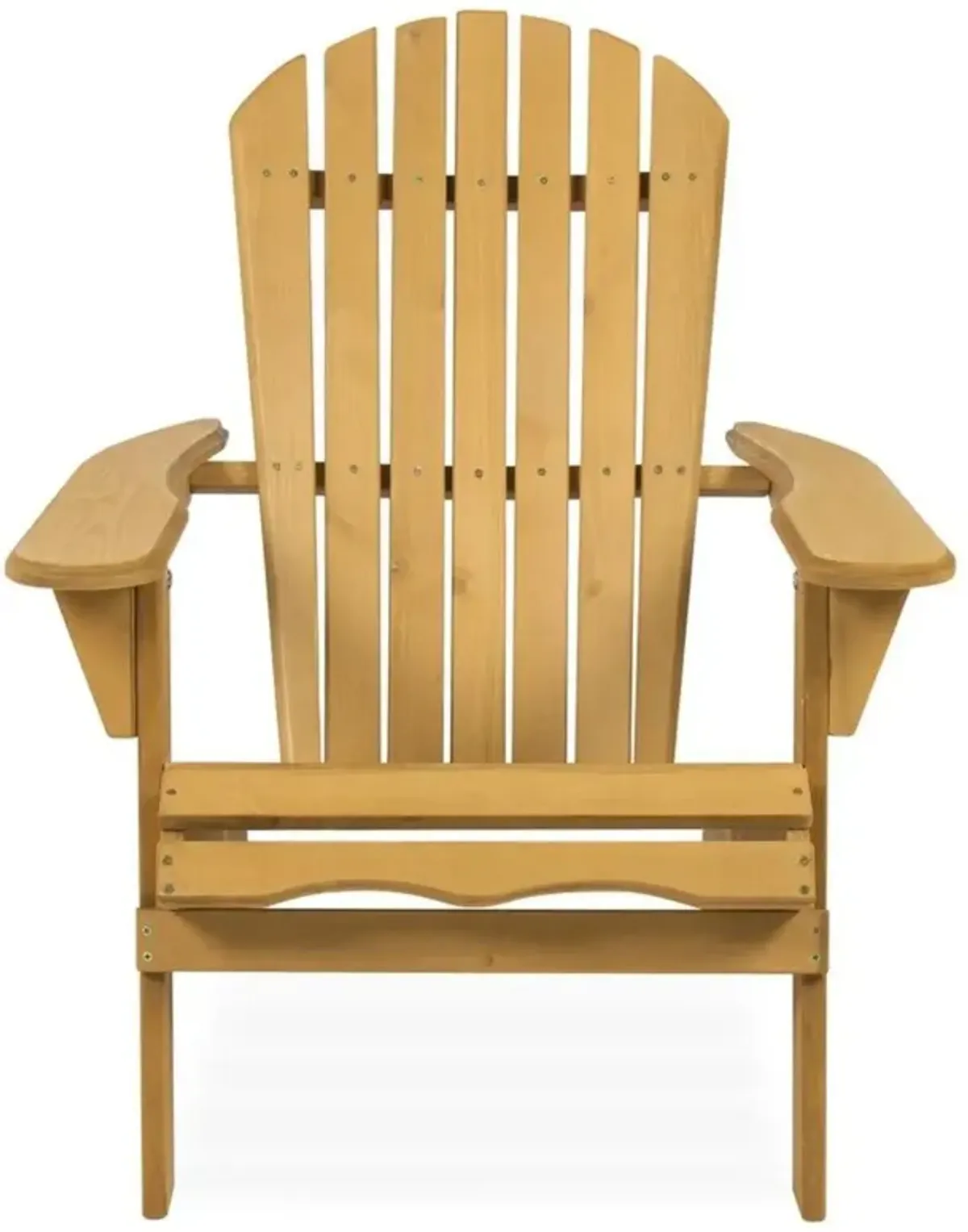 Hivvago All Weather Adirondack Large Foldable Chair Natural Finish