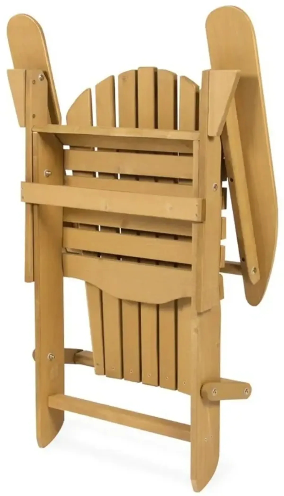 Hivvago All Weather Adirondack Large Foldable Chair Natural Finish