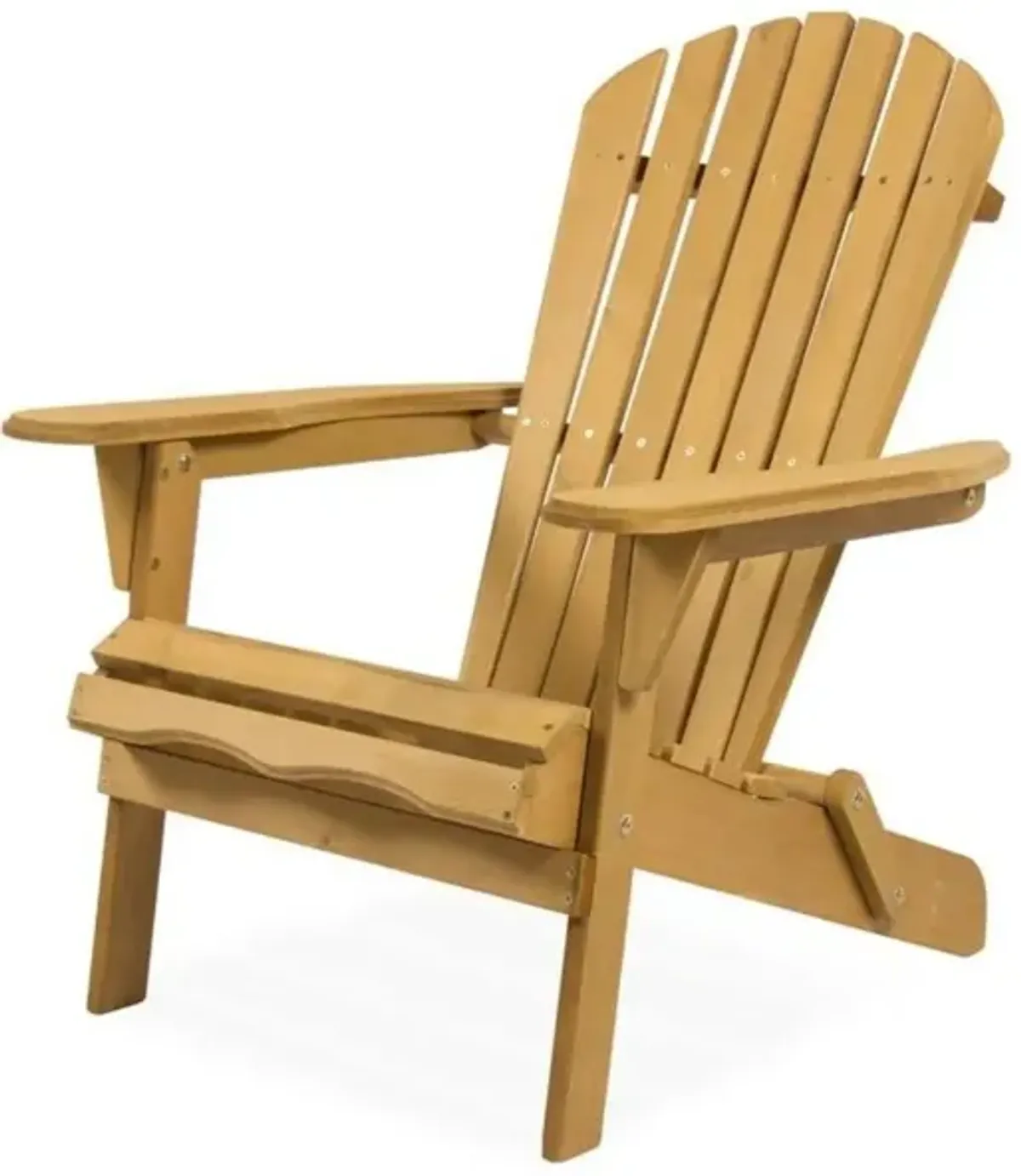 Hivvago All Weather Adirondack Large Foldable Chair Natural Finish