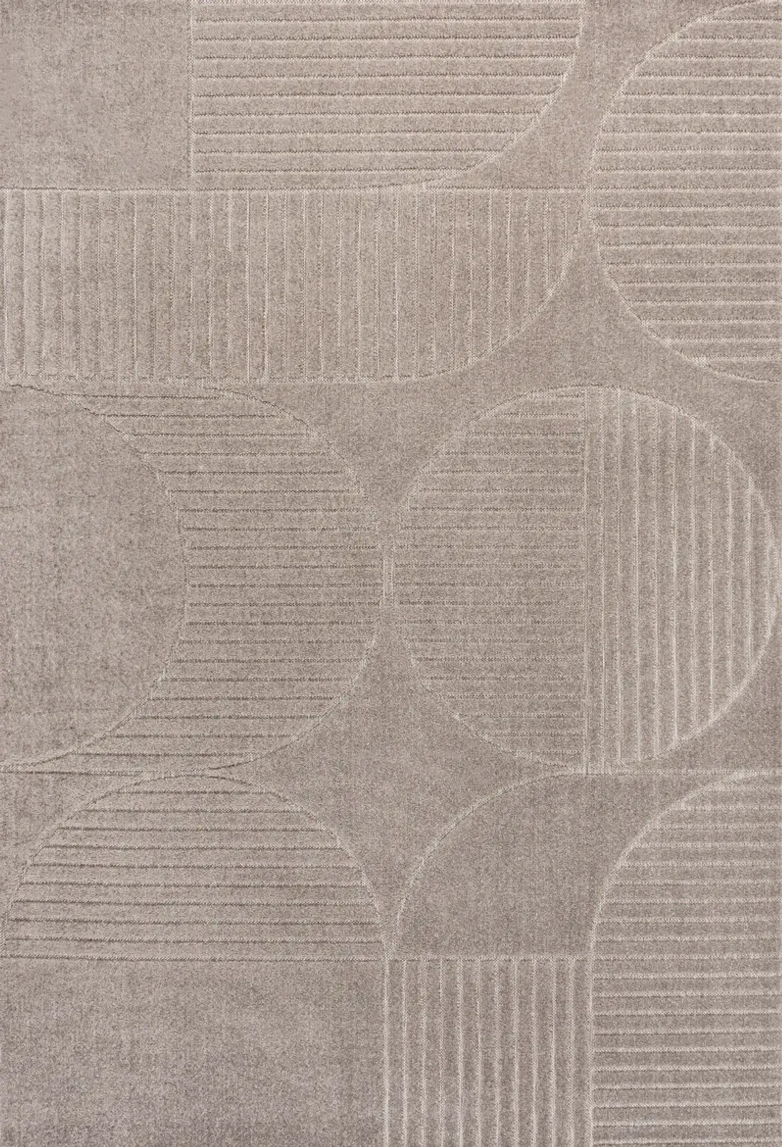 Nordby High-Low Geometric Arch Scandi Striped Indoor/Outdoor Area Rug