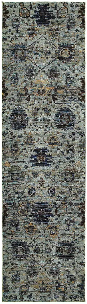 Andorra 2'6" x 12' Blue Rug