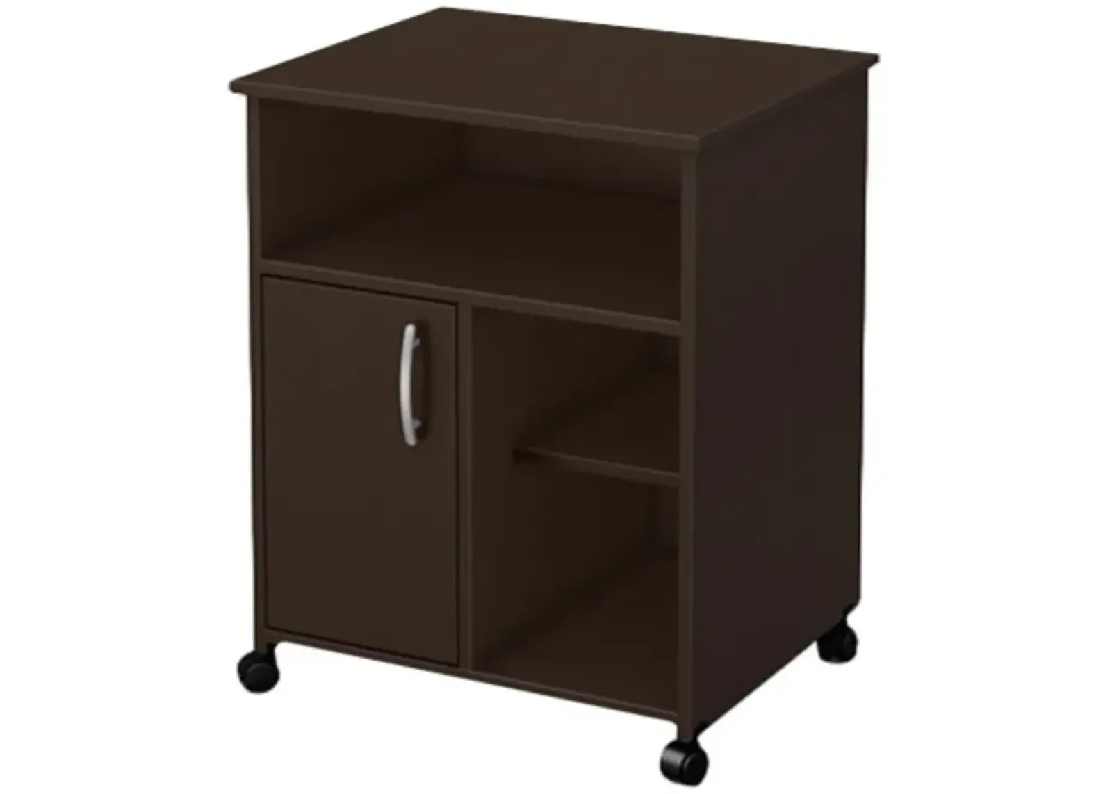 Hivvago Contemporary Printer Stand Cart with Storage Shelves in Chocolate