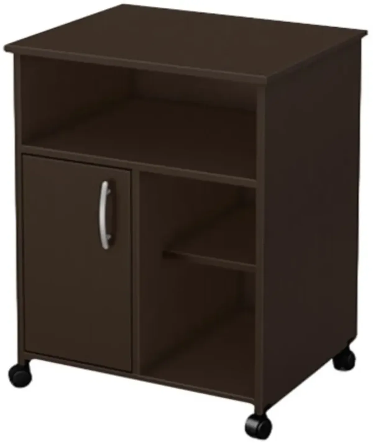 Hivvago Contemporary Printer Stand Cart with Storage Shelves in Chocolate