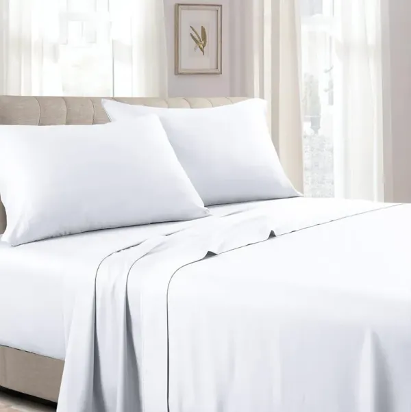 Egyptian Linens - Low Profile (7-10 inches) Soft Cotton Sateen Sheet Set - Made in USA