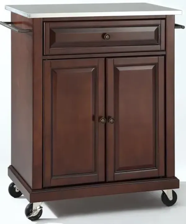 Compact Stainless Steel Top Kitchen Cart