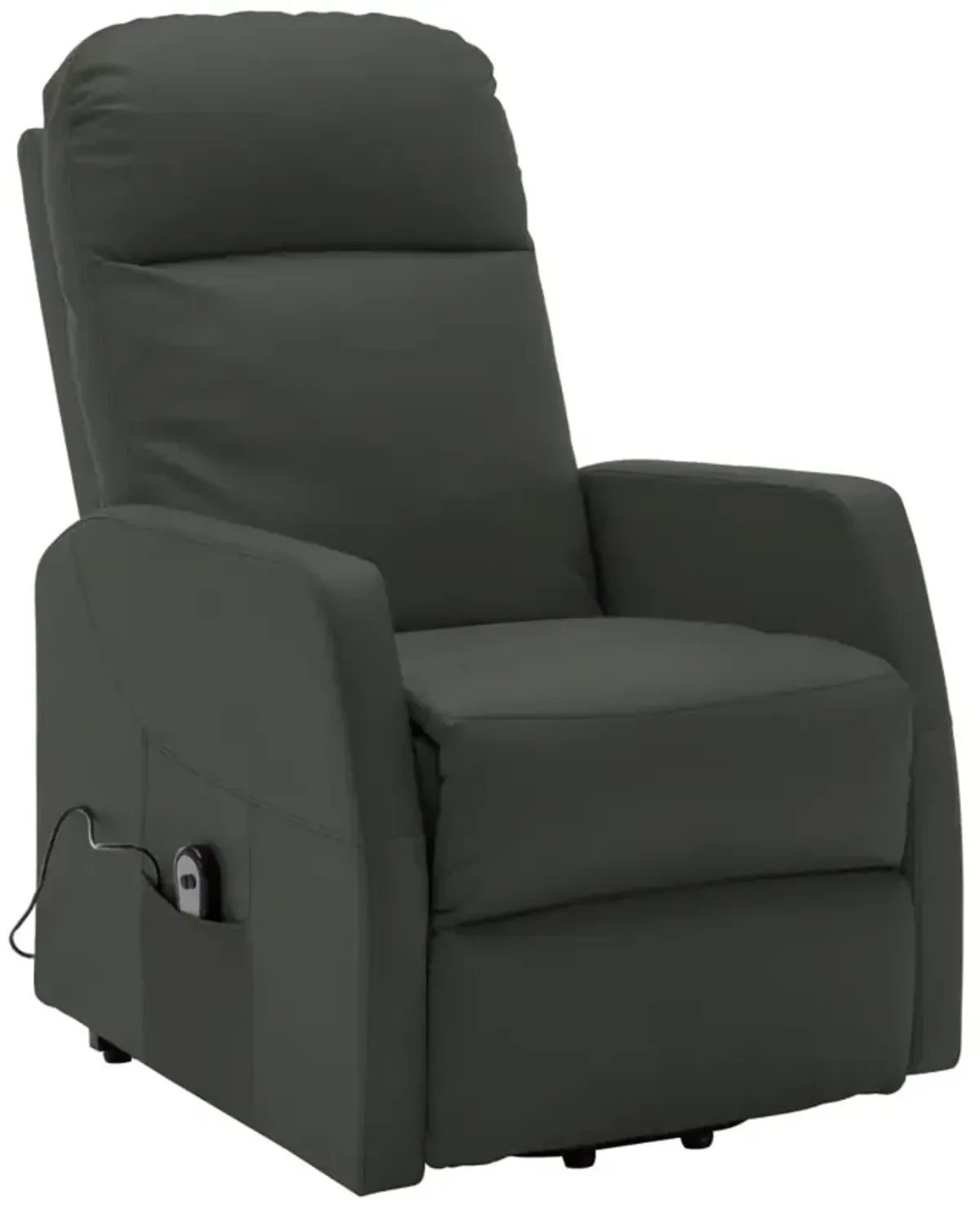 Power Lift Massage Recliner Anthracite Faux Leather