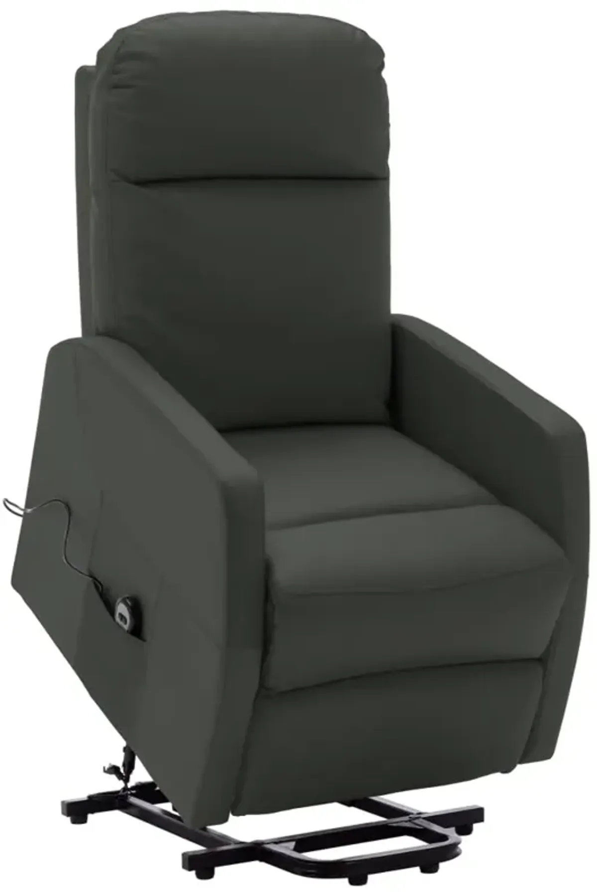 Power Lift Massage Recliner Anthracite Faux Leather