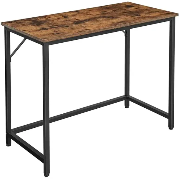 Hivvago Industrial Brown 39 Inches Writing Desk for Office