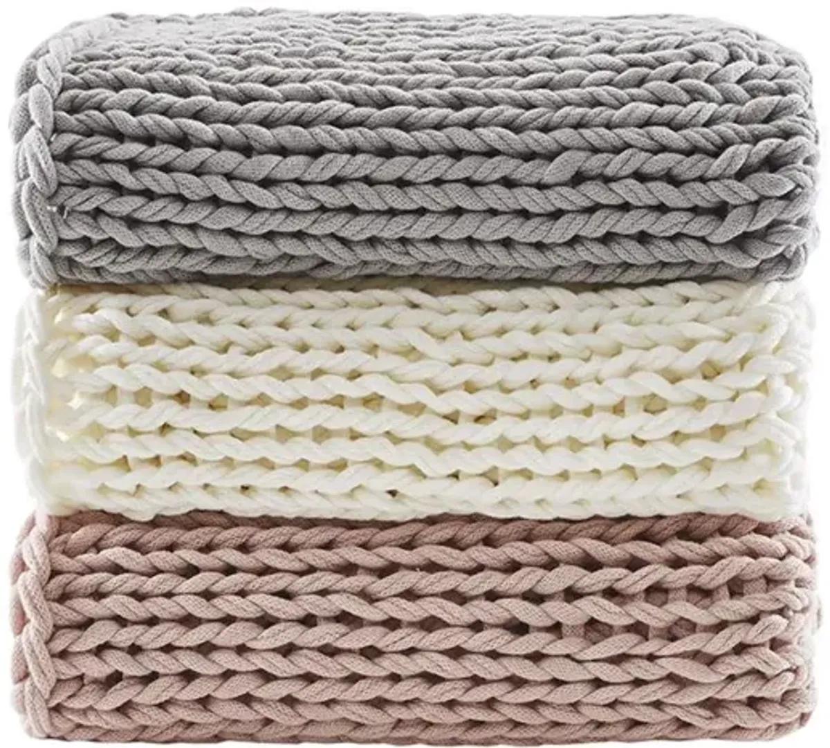 Belen Kox Cozy Grey Chunky Knit Throw, Belen Kox