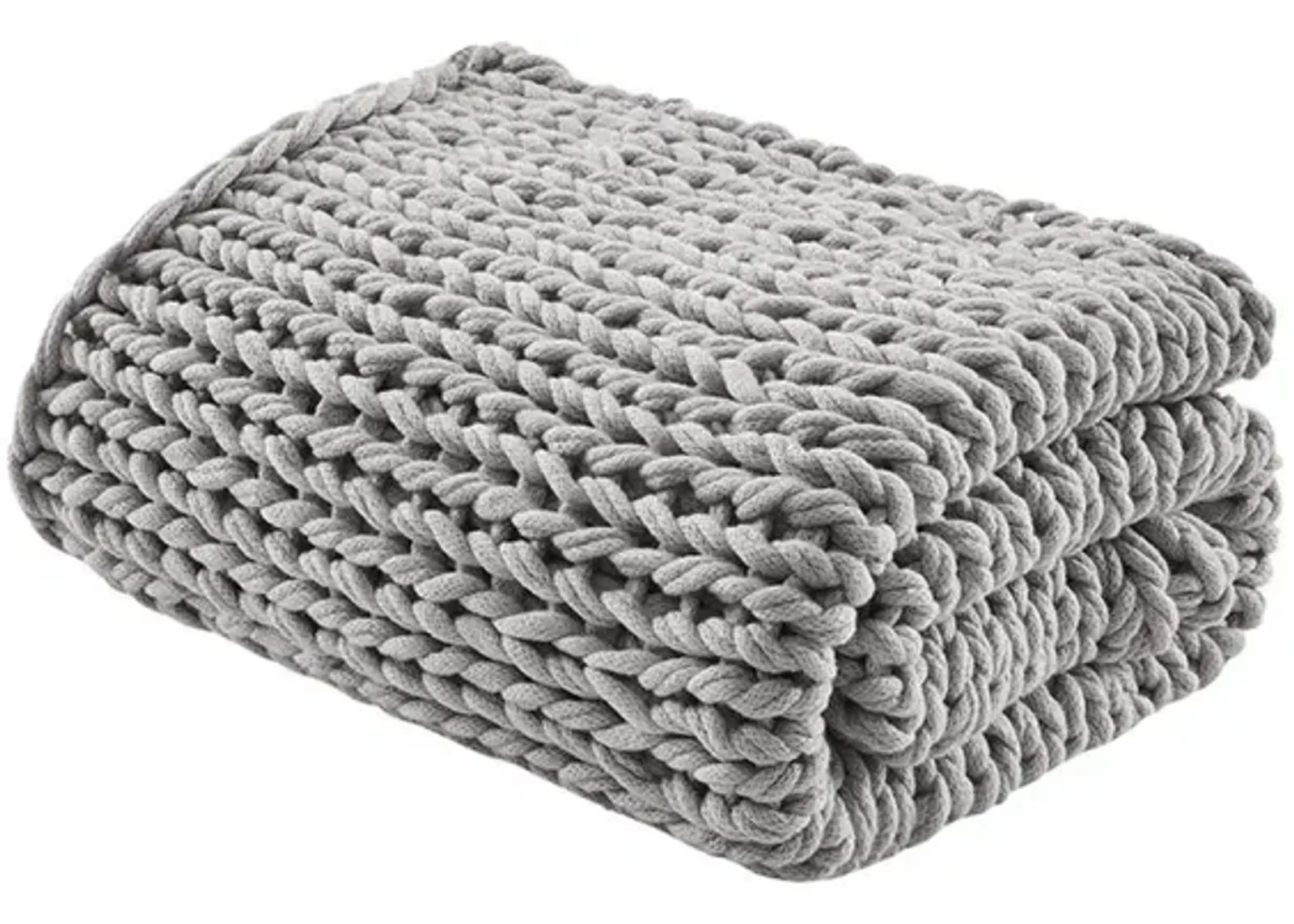 Belen Kox Cozy Grey Chunky Knit Throw, Belen Kox