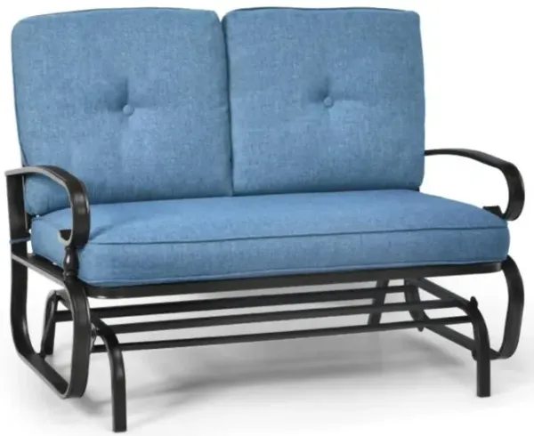 Hivvago 2 Seats Outdoor Swing Glider Chair with Comfortable Cushions