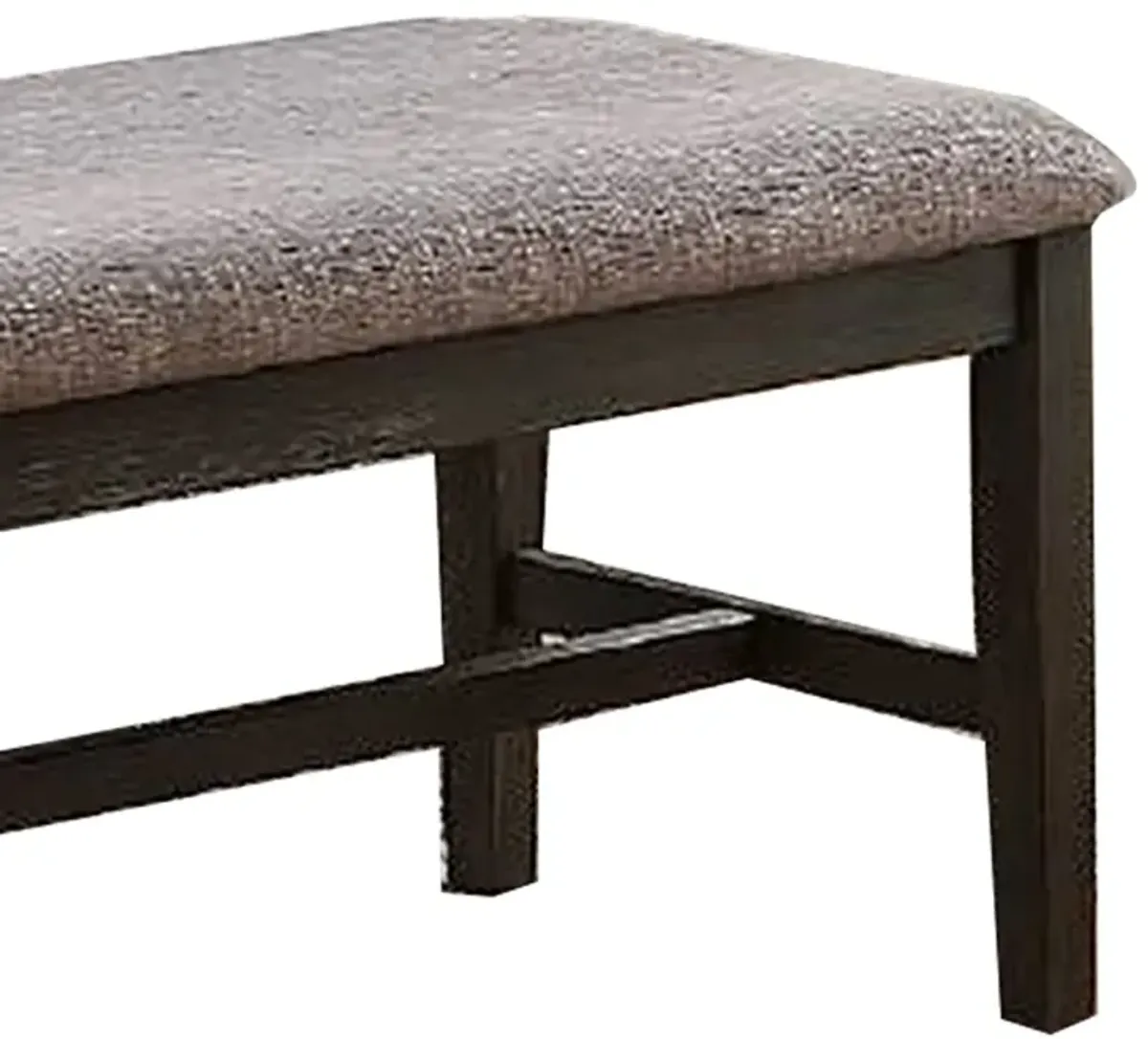 Dining Bench with Fabric Upholstery and Cushioned Seat, Brown-Benzara