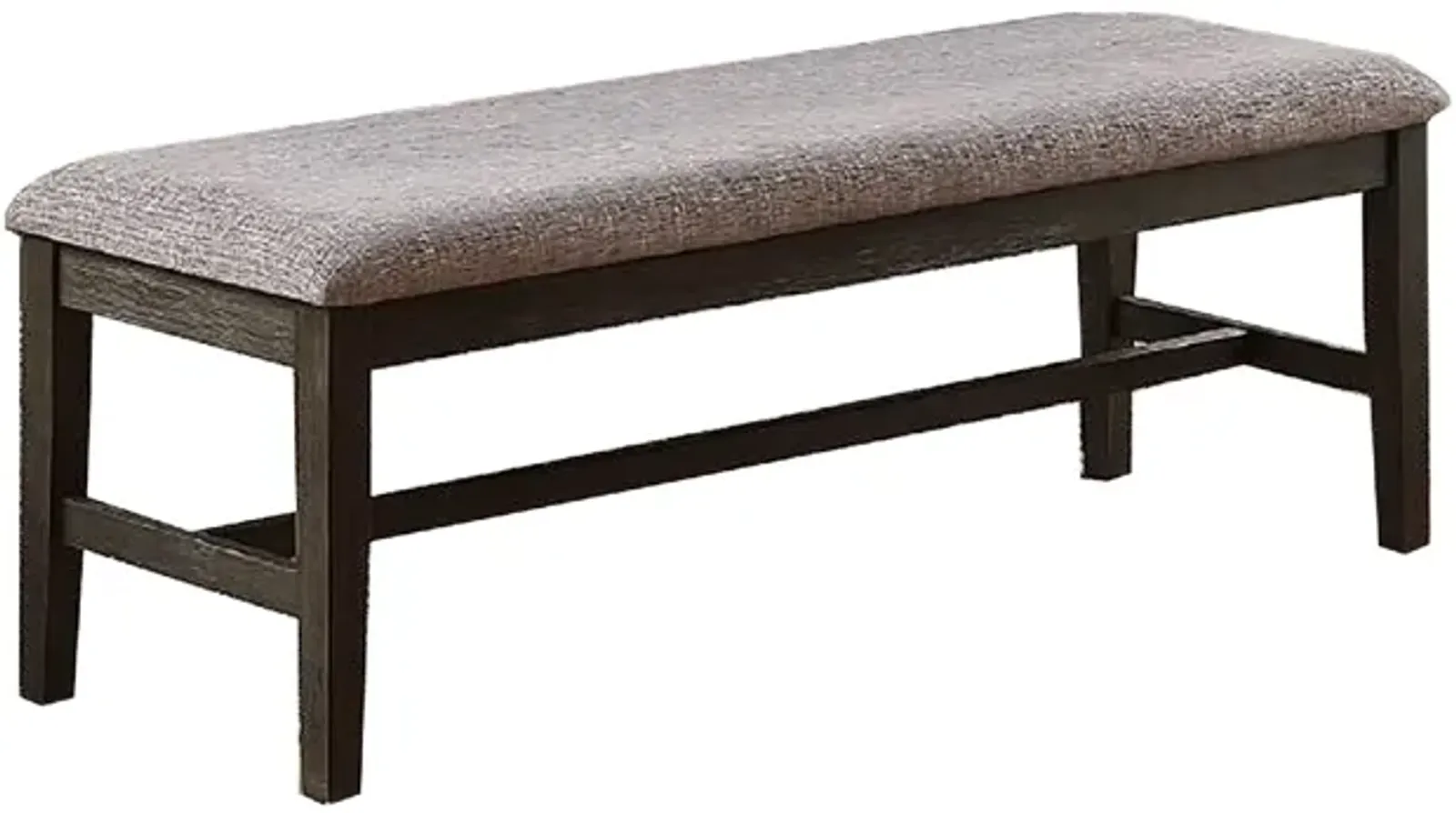 Dining Bench with Fabric Upholstery and Cushioned Seat, Brown-Benzara