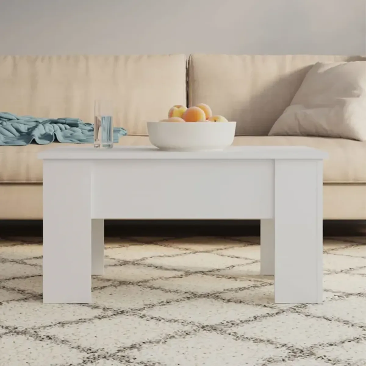 vidaXL Coffee Table White 31.1"x19.3"x16.1" Engineered Wood