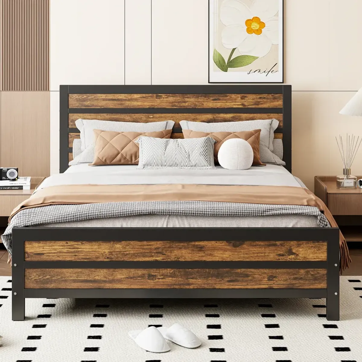 Merax Metal Platform Bed with Storage