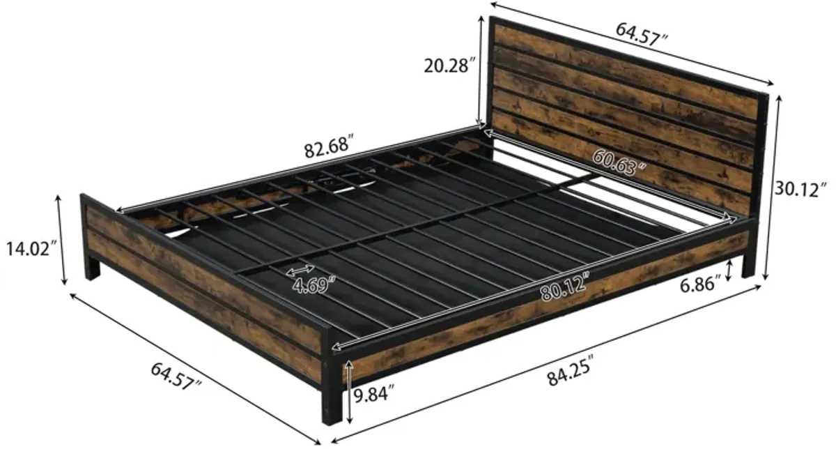 Merax Metal Platform Bed with Storage