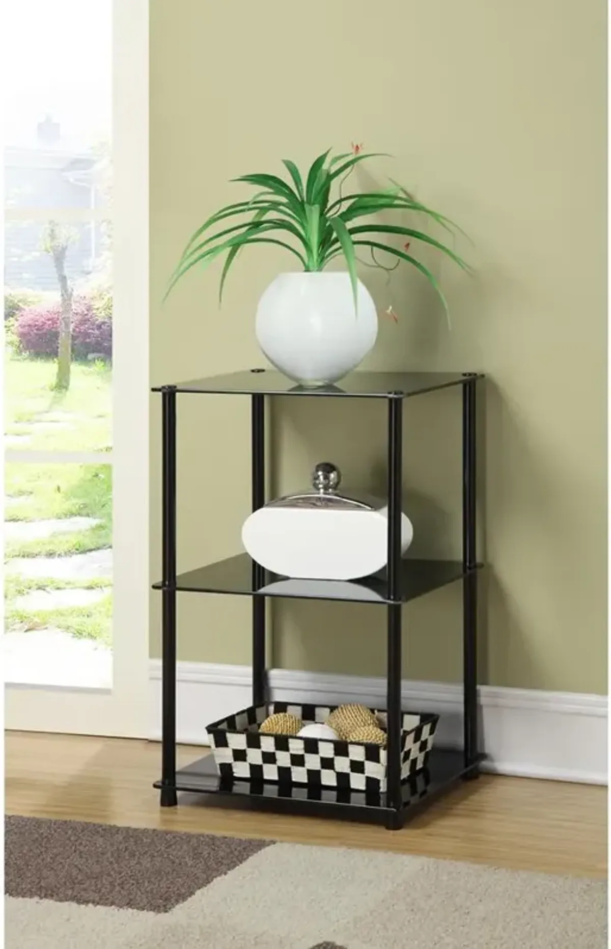 Convience Concept, Inc. Designs2Go Classic Glass 3 Tier Lamp / End Table