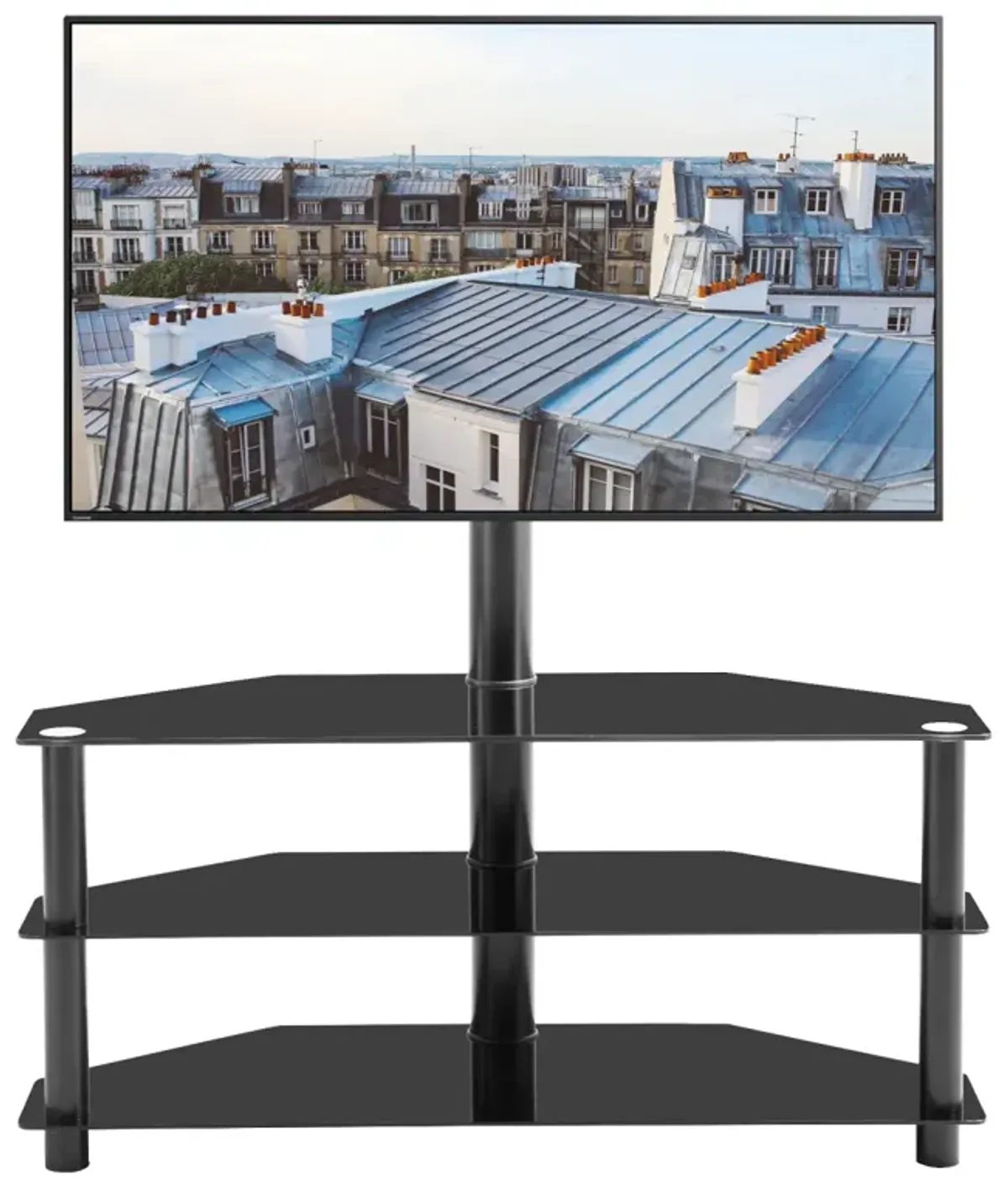 Multi-Function TV Stand Height Adjustable Bracket Swivel 3-Tier