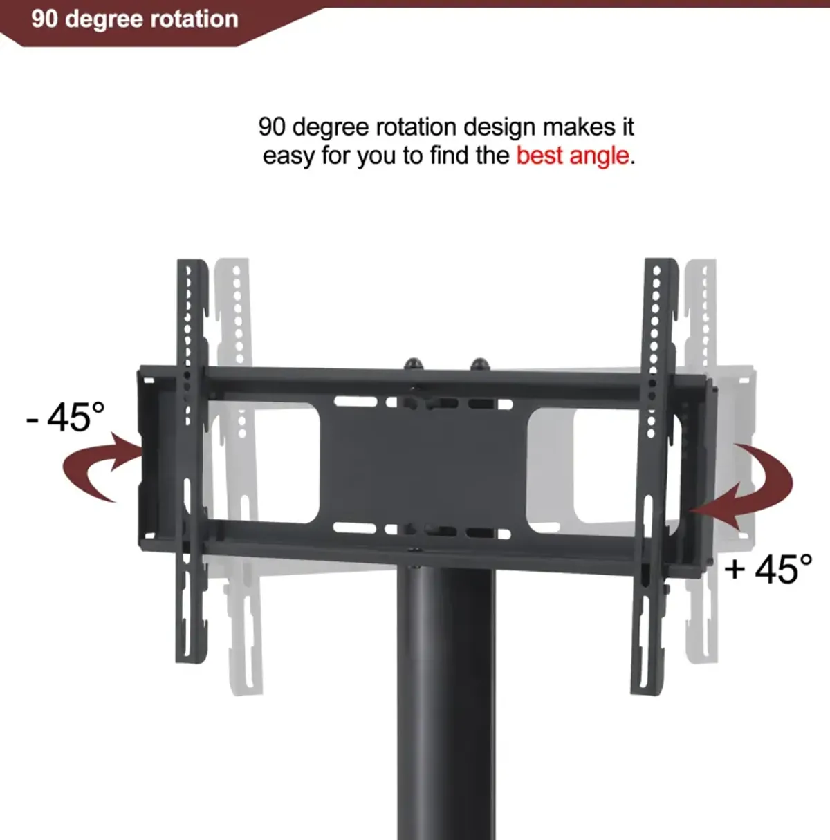 Multi-Function TV Stand Height Adjustable Bracket Swivel 3-Tier