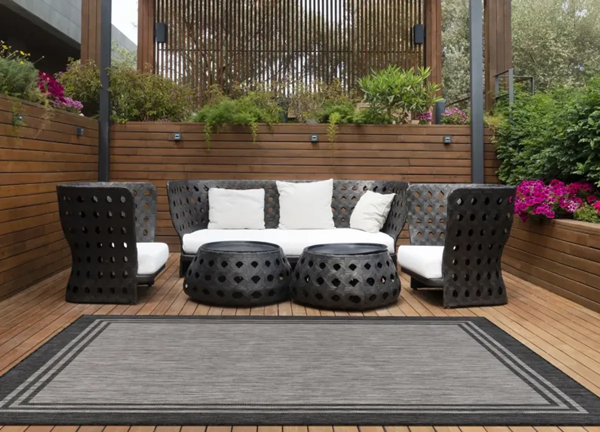 Aloha Washable Gold Black Indoor/Outdoor Area Rug