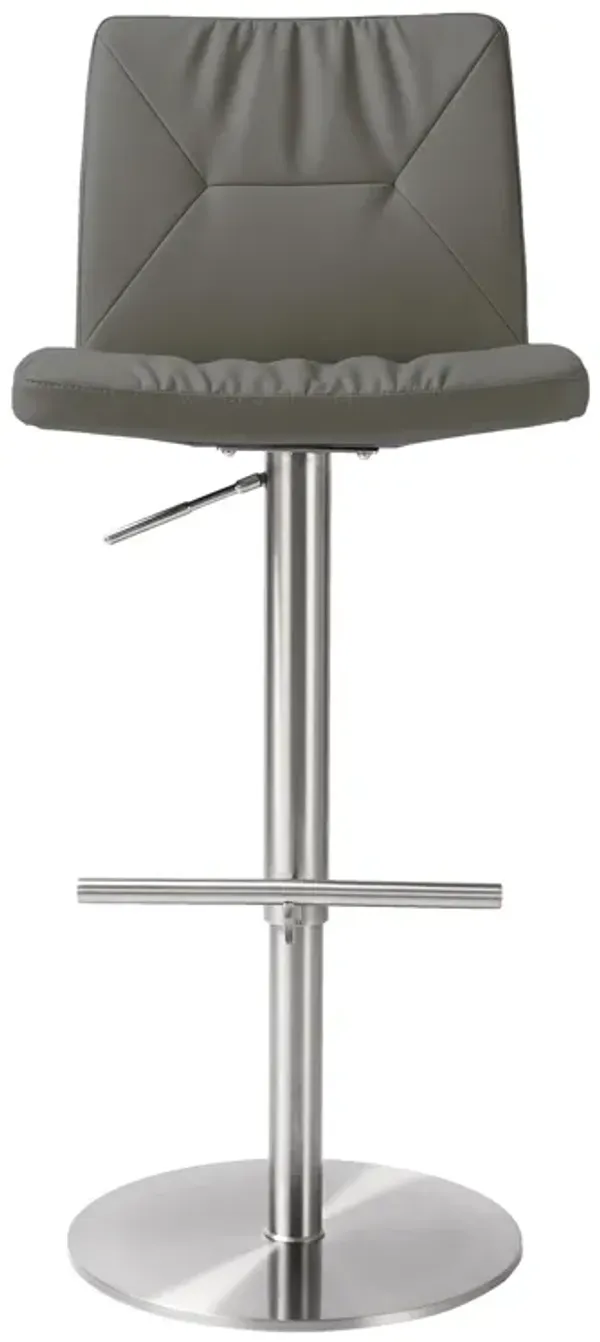 Paddy Vegan Leather on Silver Adjustable Stool