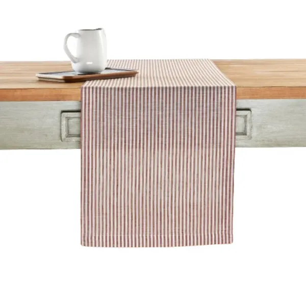 Solino Home 100% Pure Linen Table Runner - Narrow Stripe