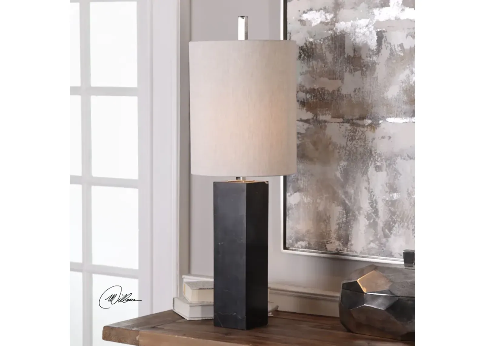 Uttermost Delaney Marble Column Accent Lamp