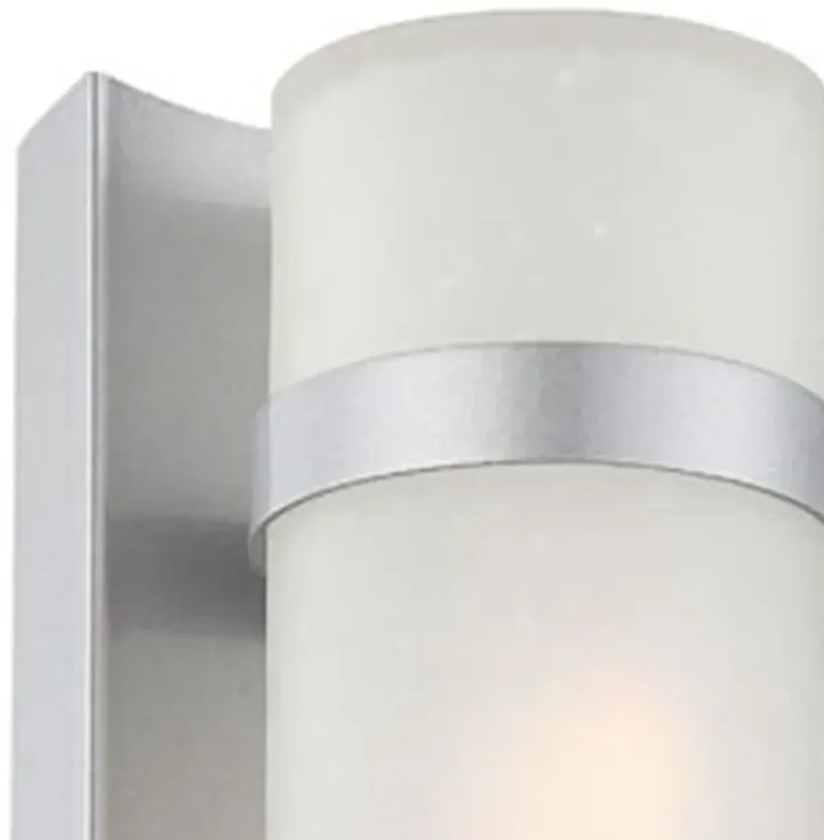 Hivvago Two Light Brushed Silver and White Glass Wall Sconce