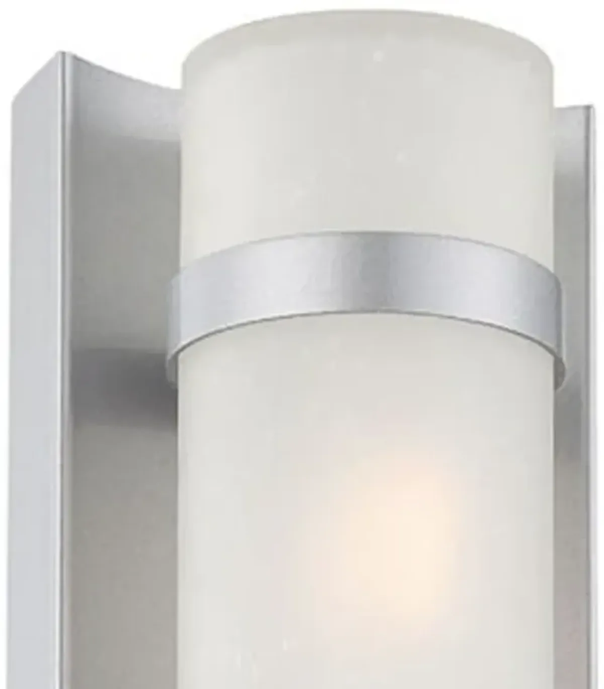 Hivvago Two Light Brushed Silver and White Glass Wall Sconce