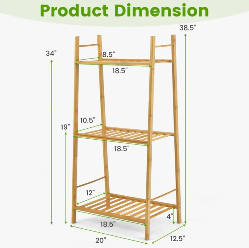 Hivvago 3 Tiers Vertical Bamboo Plant Stand