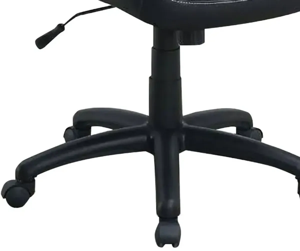 Office Chair with Curved Cut Out Padded Back, Black-Benzara