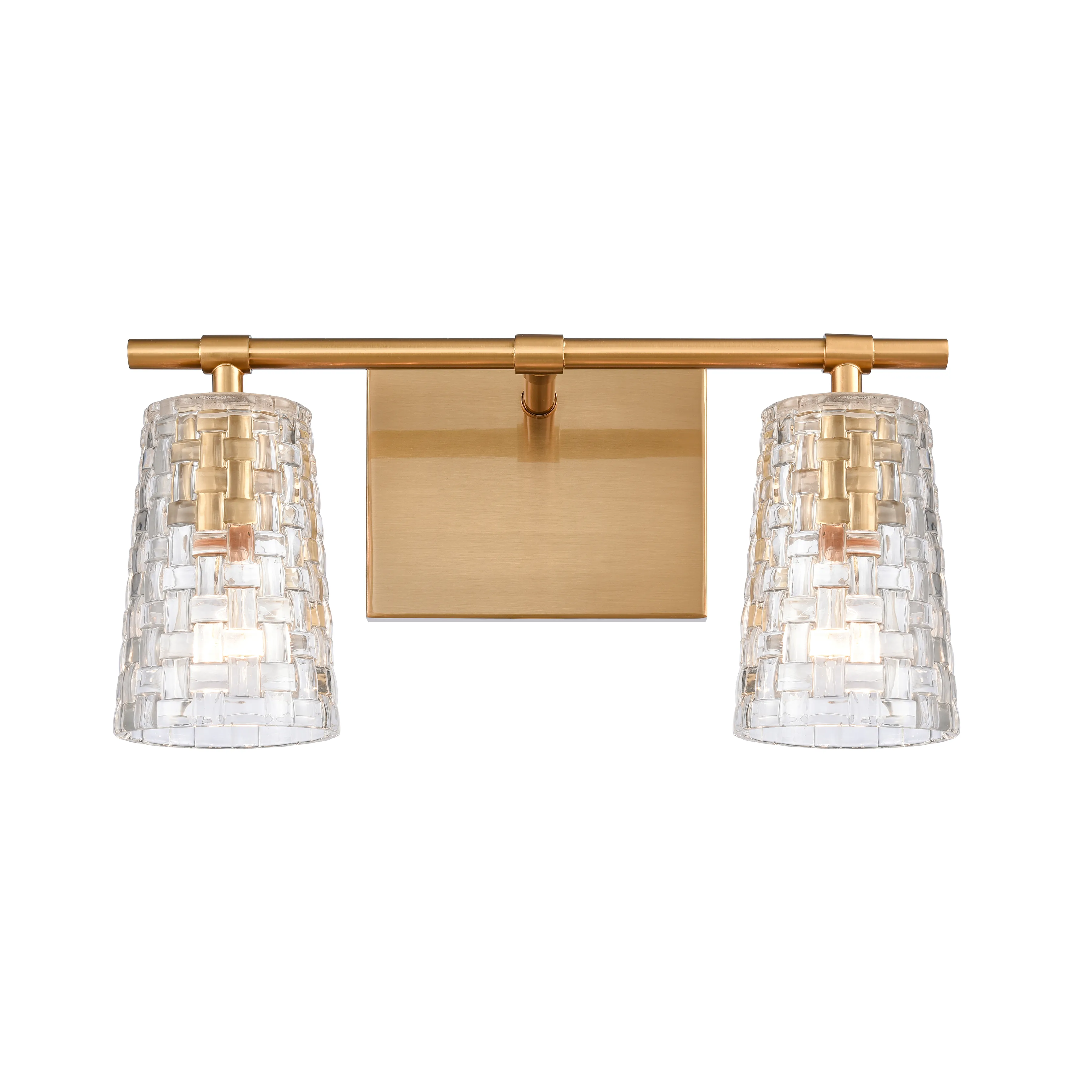 Lightweave 15'' Brass Wide 2-Light Vanity Light