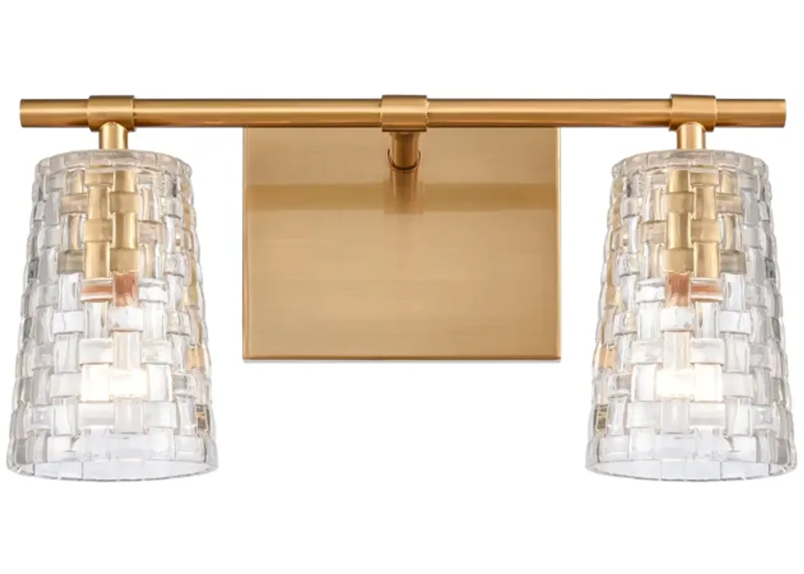 Lightweave 15'' Brass Wide 2-Light Vanity Light