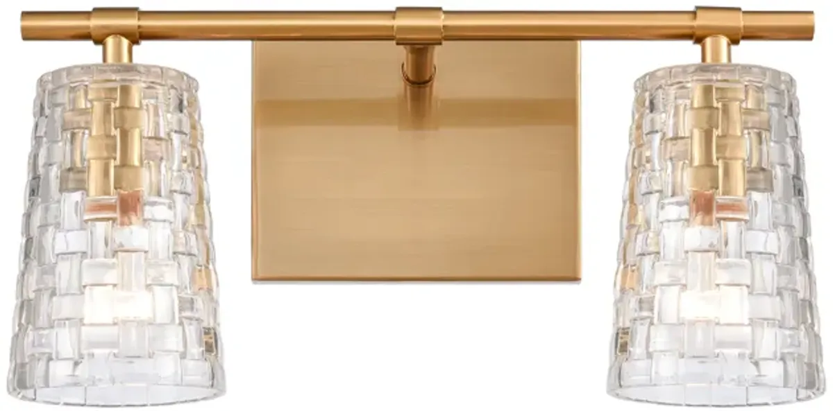 Lightweave 15'' Brass Wide 2-Light Vanity Light