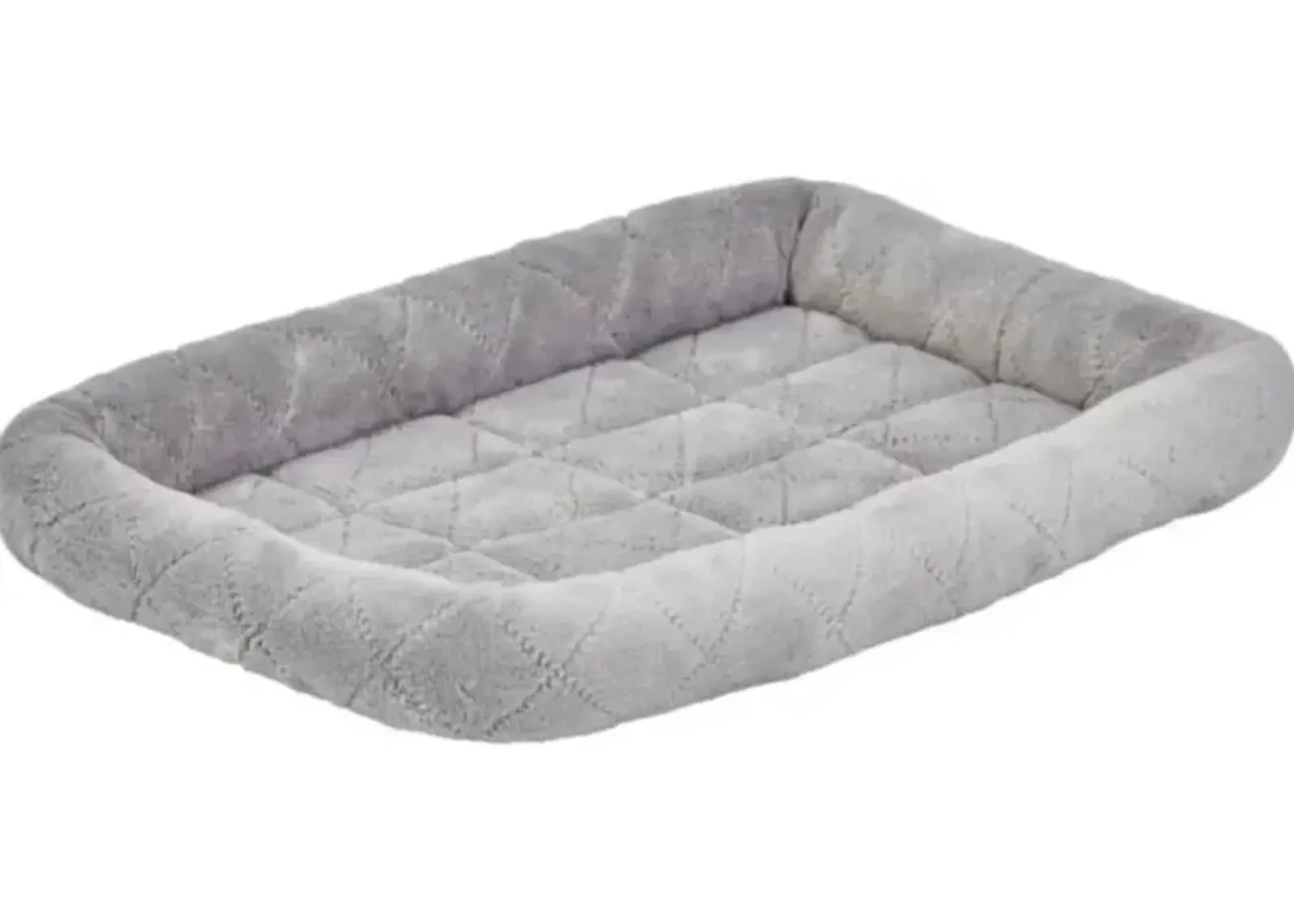 MidWest Quiet Time Deluxe Diamond Stitch Pet Bed Gray for Dogs